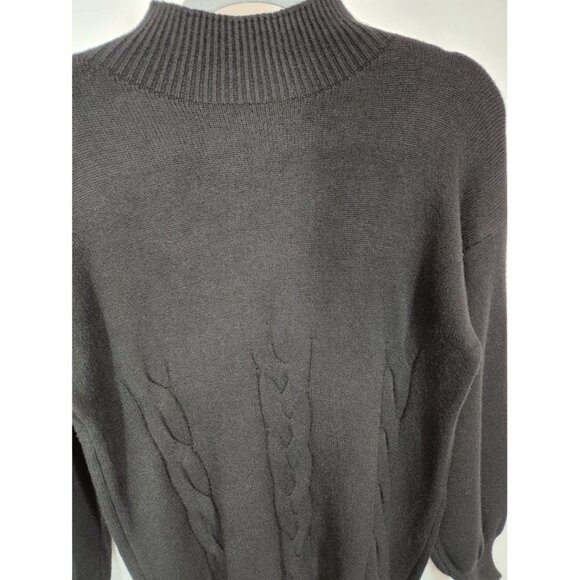 High Neck Cable Knit Sweater in Black - Size Small (See measurements) - Picture 2 of 4